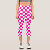 Leggings Capri à damiers rose et blanc (Recto)