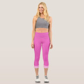 Leggings Capri à damiers Vintage rose néon (Recto)