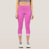 Leggings Capri à damiers Vintage rose néon (Recto)