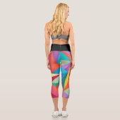 Leggings Capri à facettes géométriques multicolore (Verso)