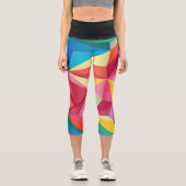 Leggings Capri à facettes géométriques multicolore (Recto)