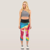 Leggings Capri à facettes géométriques multicolore (Recto)