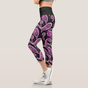 Leggings Capri à motifs Paisley Violet