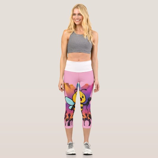 Leggings Capri Abeille sur scène - Vibes rap (Recto)