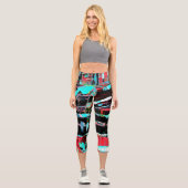 Leggings Capri Abstract Freedom – Custom High Waisted Yoga Capris (Recto)
