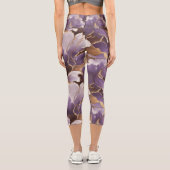 Leggings Capri abstract lavender and gold (Verso)