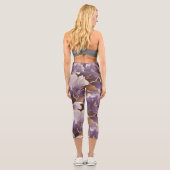Leggings Capri abstract lavender and gold (Verso)