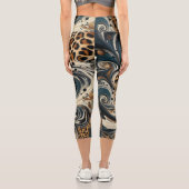 Leggings Capri Abstract Leopard Print Swirl (Verso)