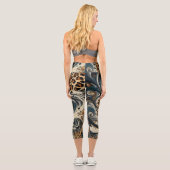 Leggings Capri Abstract Leopard Print Swirl (Verso)