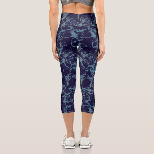 Leggings Capri Abstrait bleu (Verso)