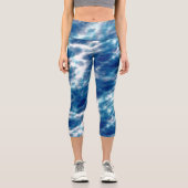 Leggings Capri Abstrait bleu et blanc (Recto)