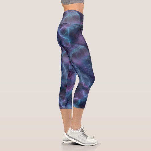 Leggings Capri Abstrait bleu et violet (Droite)