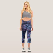 Leggings Capri Abstrait bleu et violet (Recto)