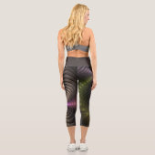 Leggings Capri Abstrait brillant Trippy coloré 3D Fractal Art (Verso)
