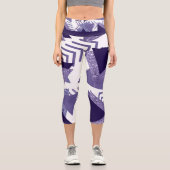 Leggings Capri abstrait Cool des années 80 | Motif de formes de p (Recto)