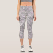 Leggings Capri abstrait de marbre rose et gris (Recto)