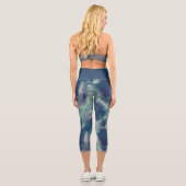 Leggings Capri Abstrait en marbre turquoise (Verso)