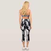 Leggings Capri Abstrait En Noir Et Blanc (Verso)
