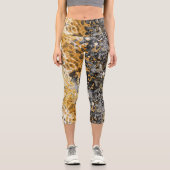 Leggings Capri Abstrait gris et or (Recto)