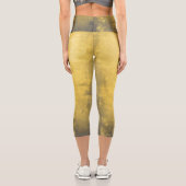 Leggings Capri Abstrait gris jaune simple (Verso)
