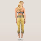 Leggings Capri Abstrait gris jaune simple (Verso)