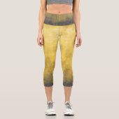 Leggings Capri Abstrait gris jaune simple (Recto)