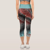 Leggings Capri Abstrait Imaginaire dynamique Fractal Art Brown Bl (Verso)