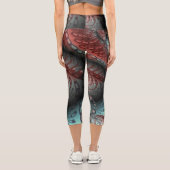 Leggings Capri Abstrait Imaginaire dynamique Fractal Art Brown Bl (Verso)