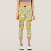 Leggings Capri Abstrait jaune doré symétrique fractal (Recto)