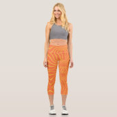 Leggings Capri Abstrait Jaune Et Orange (Recto)