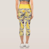 Leggings Capri Abstrait Jaune Fractal Art (Verso)
