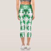 Leggings Capri Abstrait mandala vert élégant papillon (Verso)