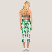 Leggings Capri Abstrait mandala vert élégant papillon (Verso)