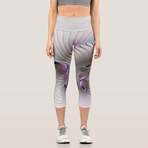 Leggings Capri Abstrait moderne Shy Imaginaire Figure Fractal Art
