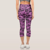 Leggings Capri Abstrait Motif violet noir (Verso)