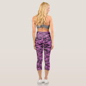 Leggings Capri Abstrait Motif violet noir (Verso)