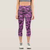 Leggings Capri Abstrait Motif violet noir (Recto)
