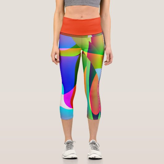 Leggings Capri Abstrait Multicolore Design Moderne (Recto)