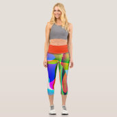 Leggings Capri Abstrait Multicolore Design Moderne (Recto)