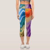 Leggings Capri Abstrait multicolore ondulé (Verso)