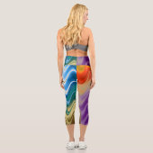 Leggings Capri Abstrait multicolore ondulé (Verso)