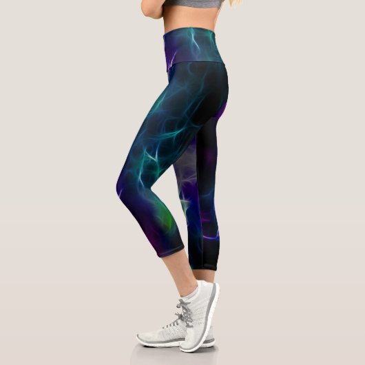 Leggings Capri Abstrait nébuleux fractal (Gauche)
