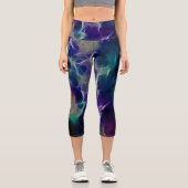 Leggings Capri Abstrait nébuleux fractal (Recto)