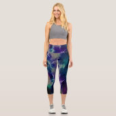 Leggings Capri Abstrait nébuleux fractal (Recto)