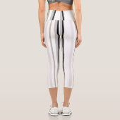 Leggings Capri Abstrait noir, blanc et vert (Verso)