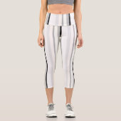 Leggings Capri Abstrait noir, blanc et vert (Recto)