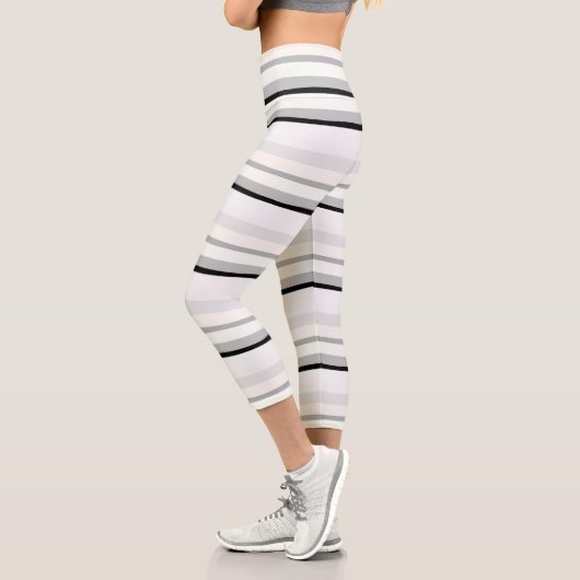 Leggings Capri Abstrait noir, blanc et vert (Gauche)