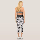 Leggings Capri Abstrait noir et blanc (Verso)