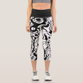 Leggings Capri Abstrait noir et blanc (Recto)
