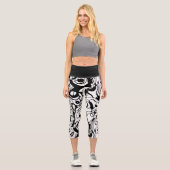 Leggings Capri Abstrait noir et blanc (Recto)